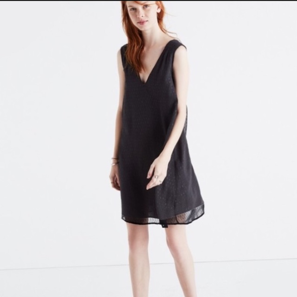 Black shift dress with subtle sparkle