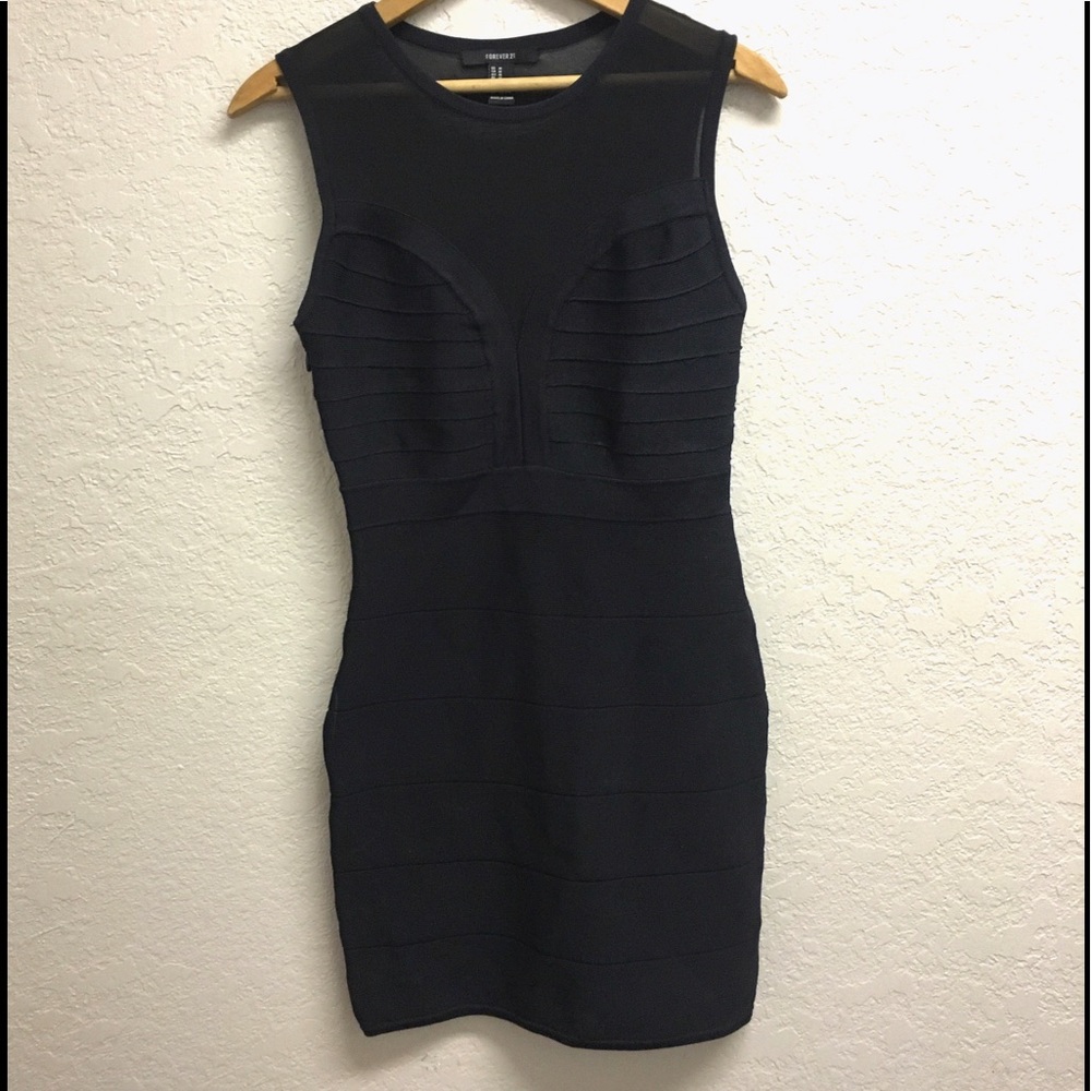 Black Mesh Top Cocktail Dress