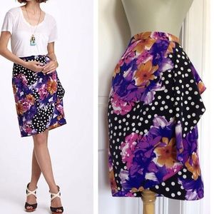 Anthropologie floral and poka dot skirt BARASCHI