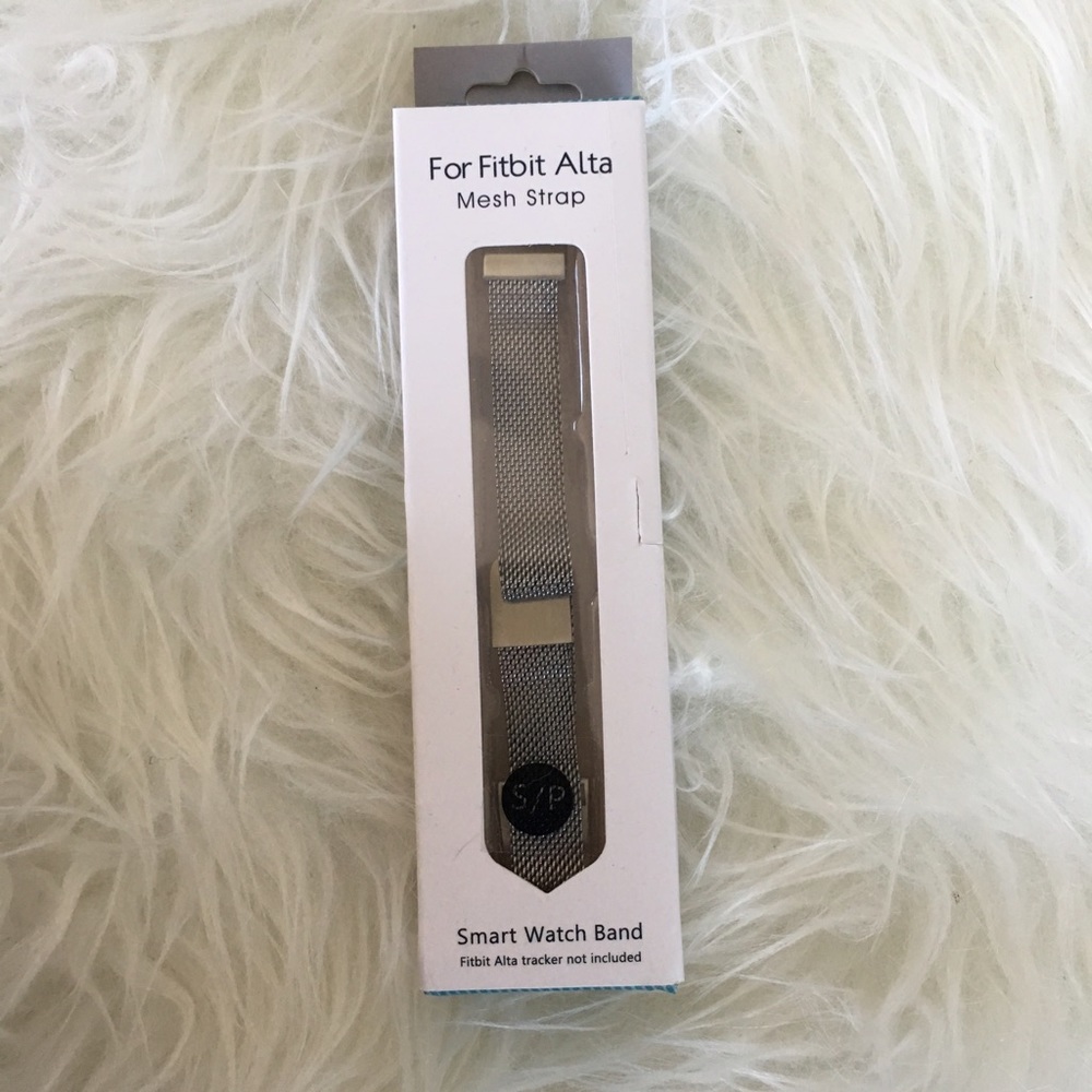 Fitbit Alta silver mesh band NWT