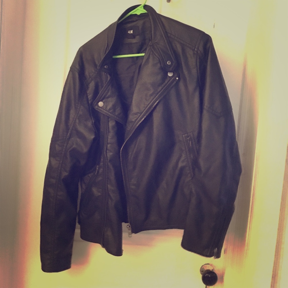 Black leather jacket
