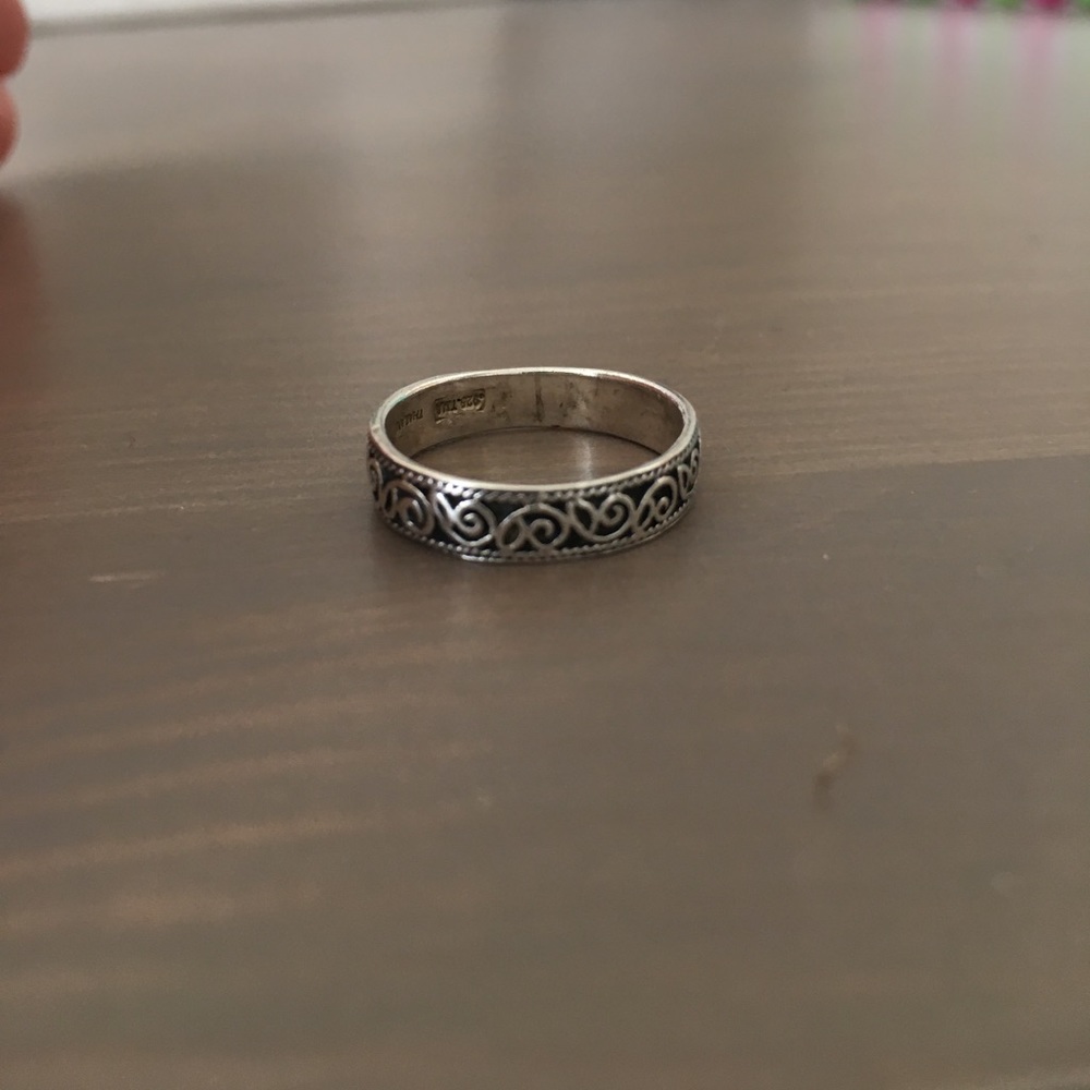 Silver and black Celtic style ring