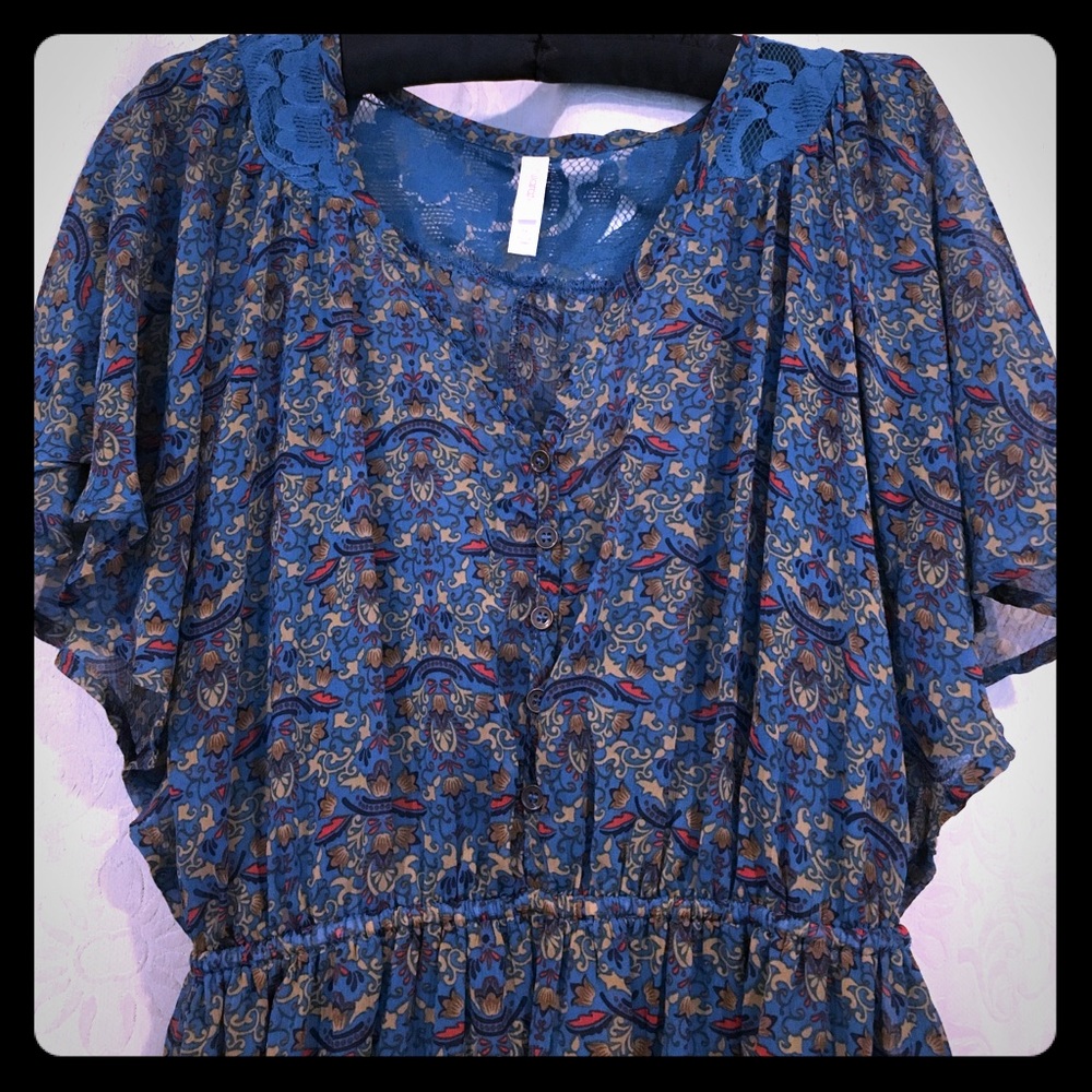 Blue Bohemian Dress - Picture 2 of 3