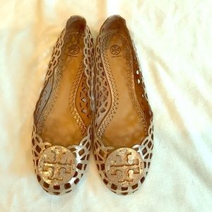 Tory Burch Mira Ballet Flats, Gold, Size 7