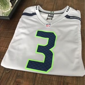 Women's M Seahawks Gray Russell Wilson Nike Jersey