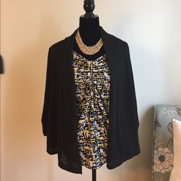 Notations Tops - Plus size Layered Top and Cardigan