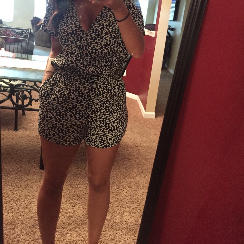 Black and white romper