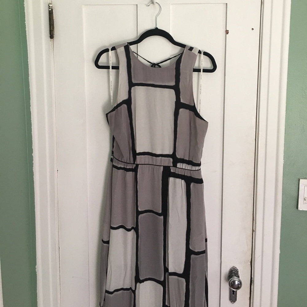 Halston Heritage Printed Silk Maxi Dress Size 12