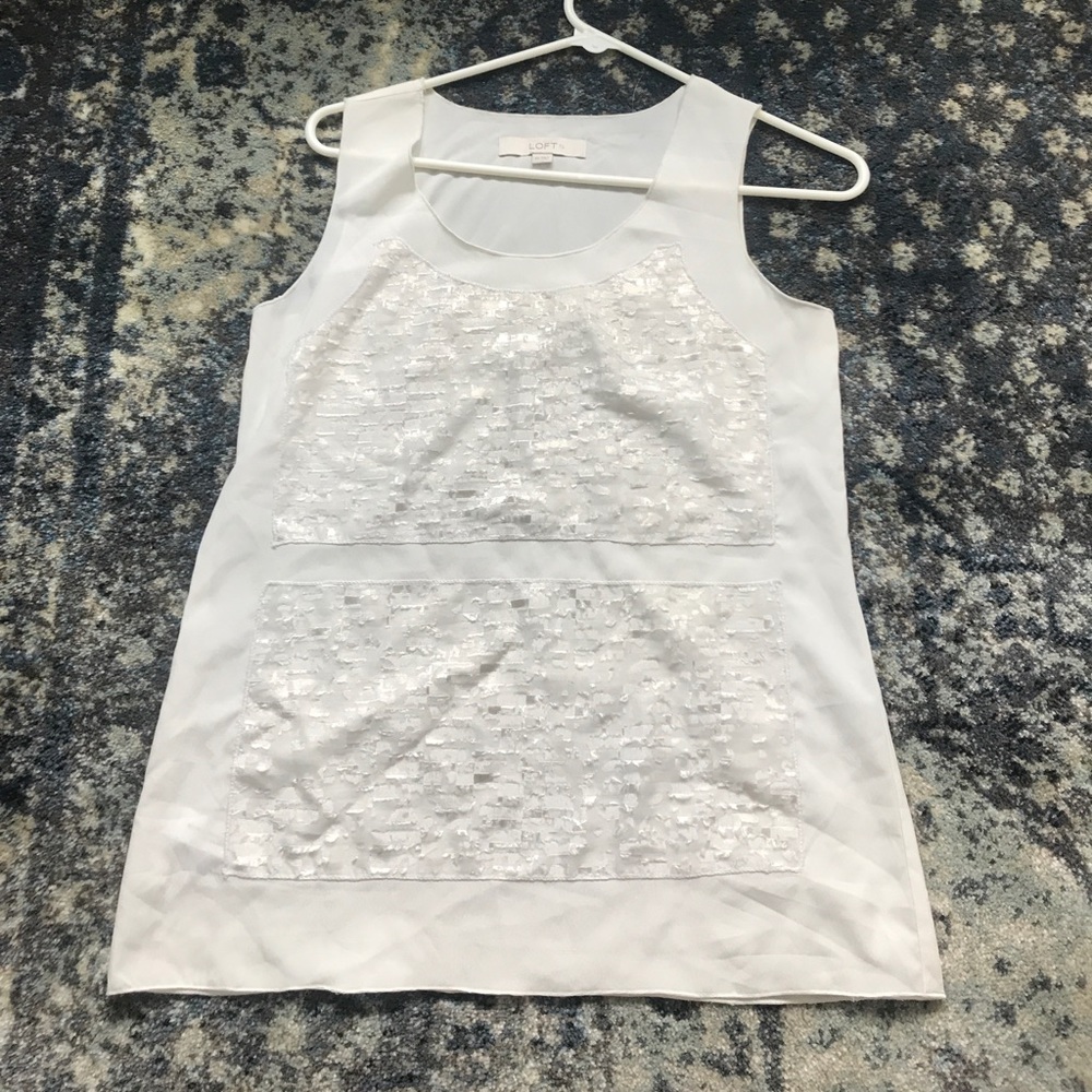 Loft sheer white tank