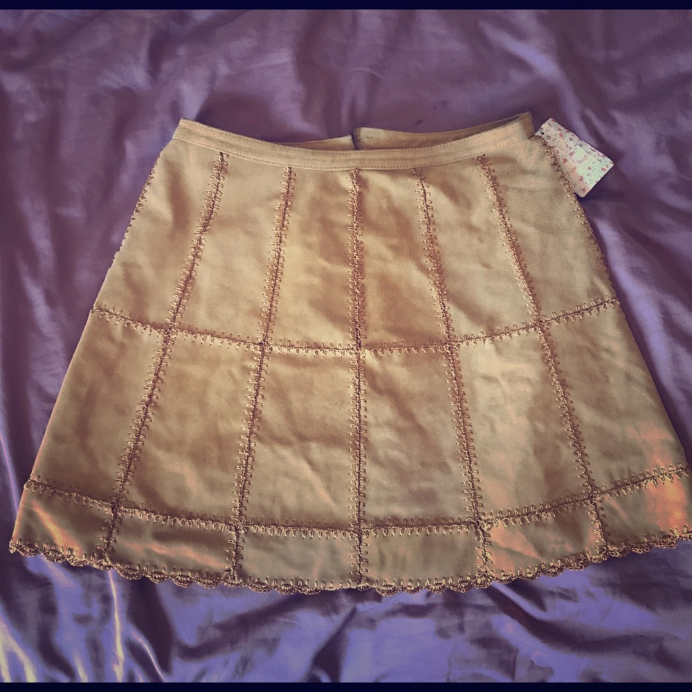 Leather free people skirt