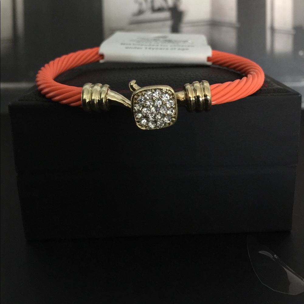 Crystal accent cable bangle