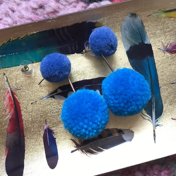 Final $ Pom Pom Dangle Earrings - Picture 2 of 2