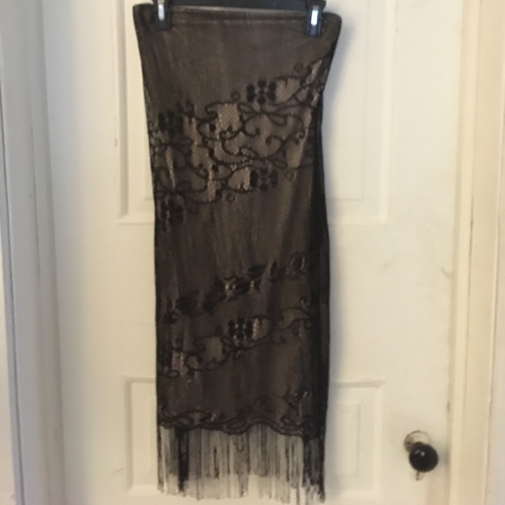 Strapless black dress