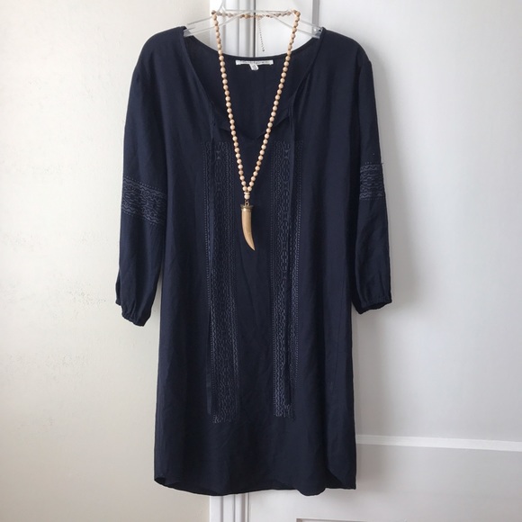 solitaire Dresses & Skirts - ☀️Solitaire | Navy Embroidered Boho Dress