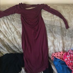 Burgundy fashion nova bodycon dress