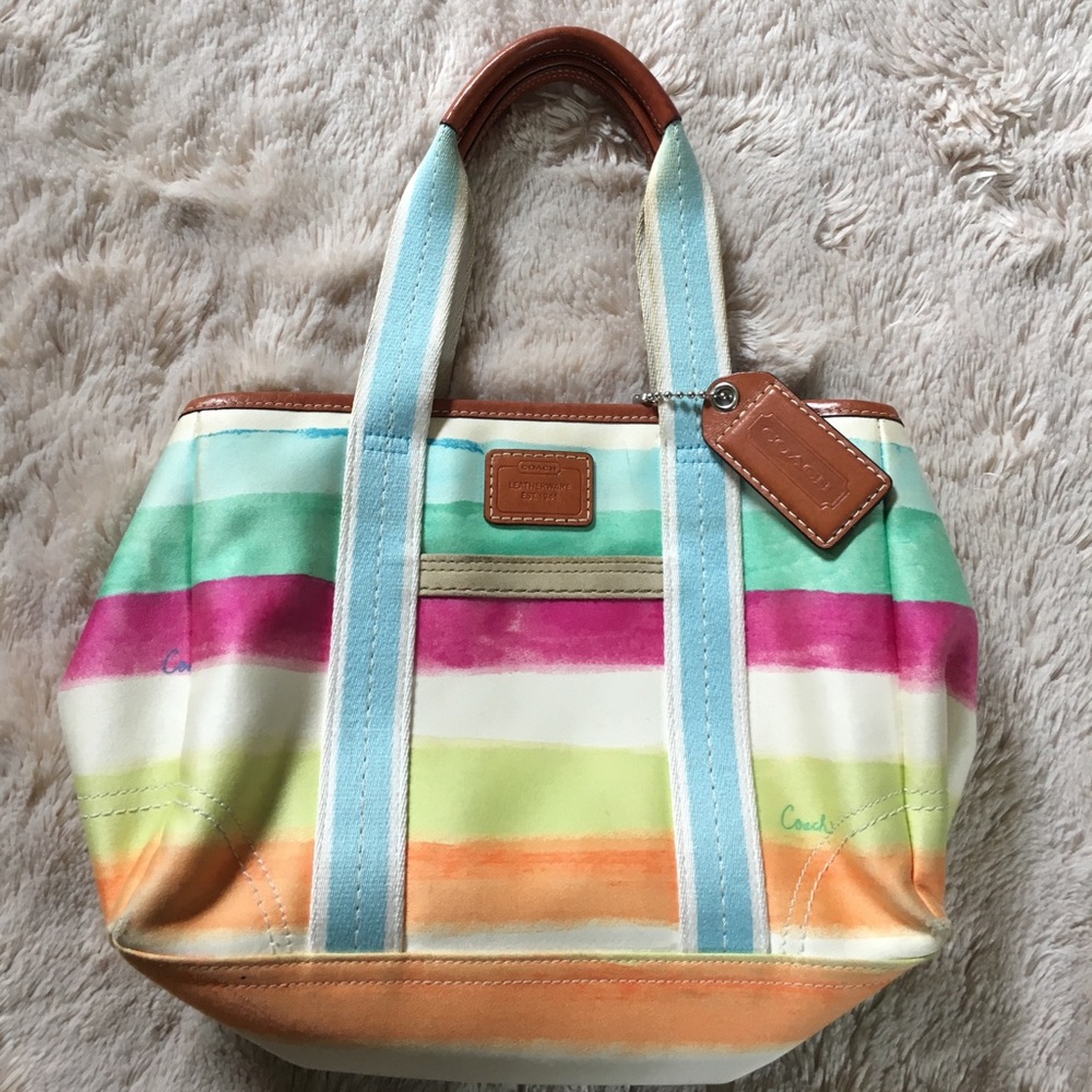 Striped Coach Bag