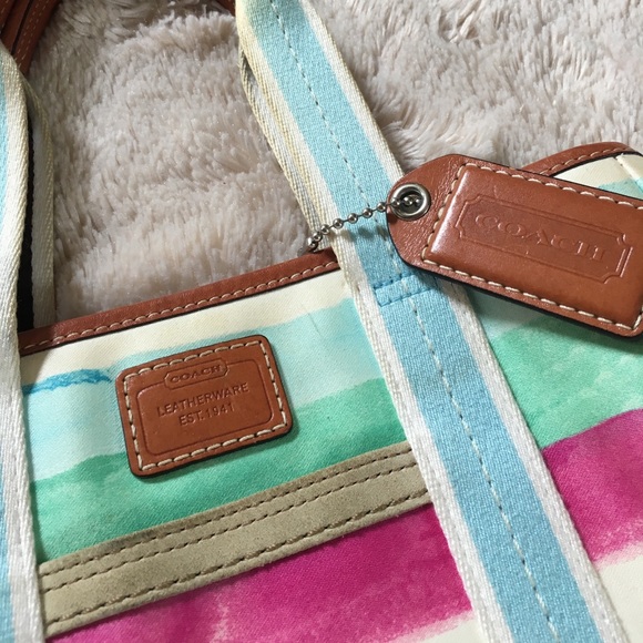 Striped Coach Bag - Picture 2 of 7