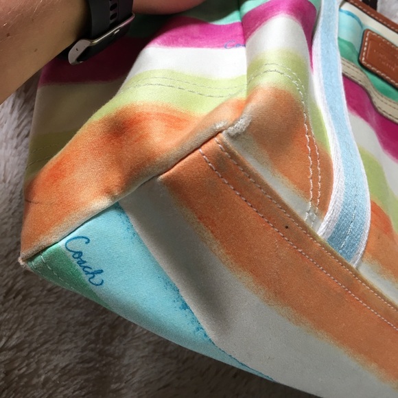 Striped Coach Bag - Picture 6 of 7