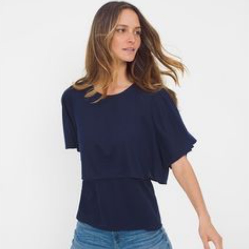 White House Black Market navy blue small top