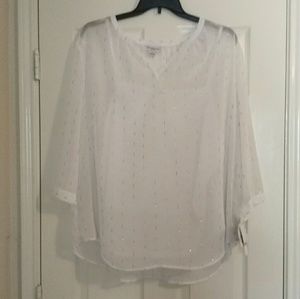 🎈LAST CHANCE🎈 White Gold Sheer Blouse