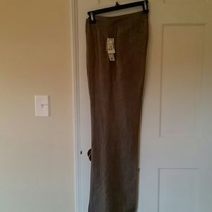 David N NEW WITH TAGS brown linen slacks