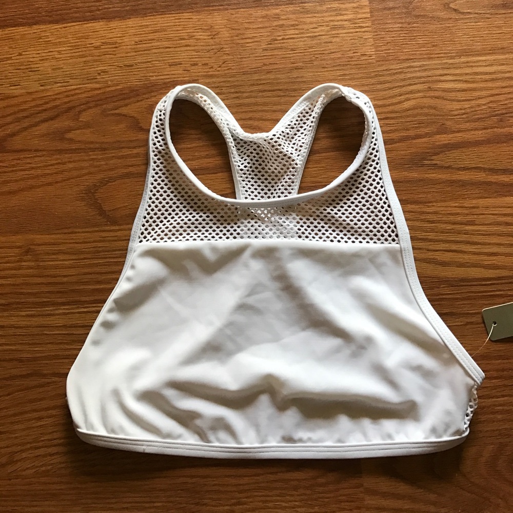 BNWT Solid white swim top