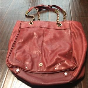 Red Wine Colored genuine leather Monet brand tote