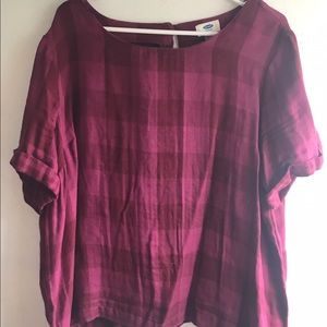Plum checkered knit old navy top