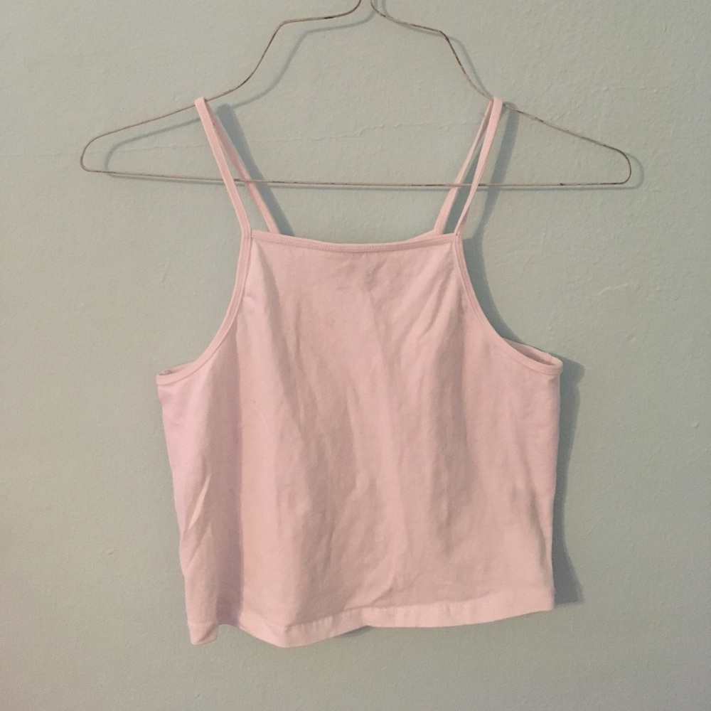 Cropped white tank top