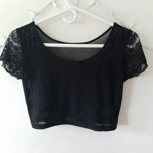 Sheer lacy crop top