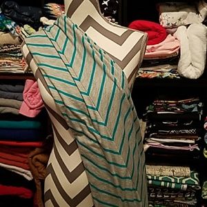 Gray and real maxi skirt