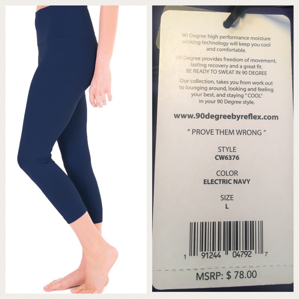 Electric Navy High Waisted Capri Leggings