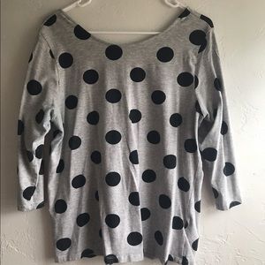 Scoop low back Polk-a-dot knit top