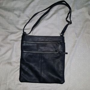 Merona black leather purse