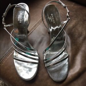 Gucci silver heels