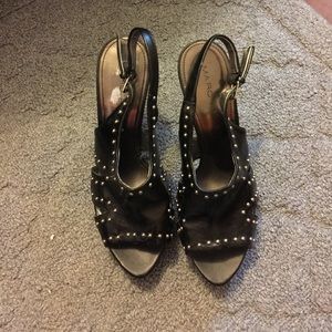 Marc Fisher Black Studded Leather heels