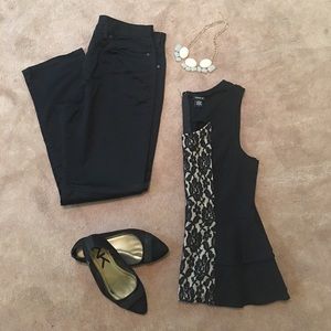 Ruffled Peplum and Lace Tank