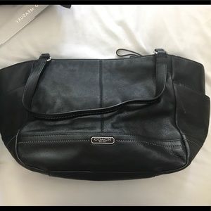 Black leather coach bag
