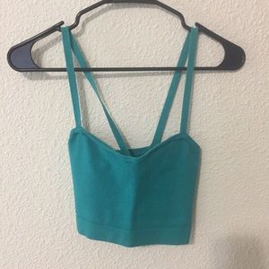 AA turquoise crop top