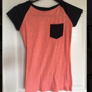 orange and grey baseball tee