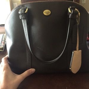 Genuine leather dark brown Coach bag