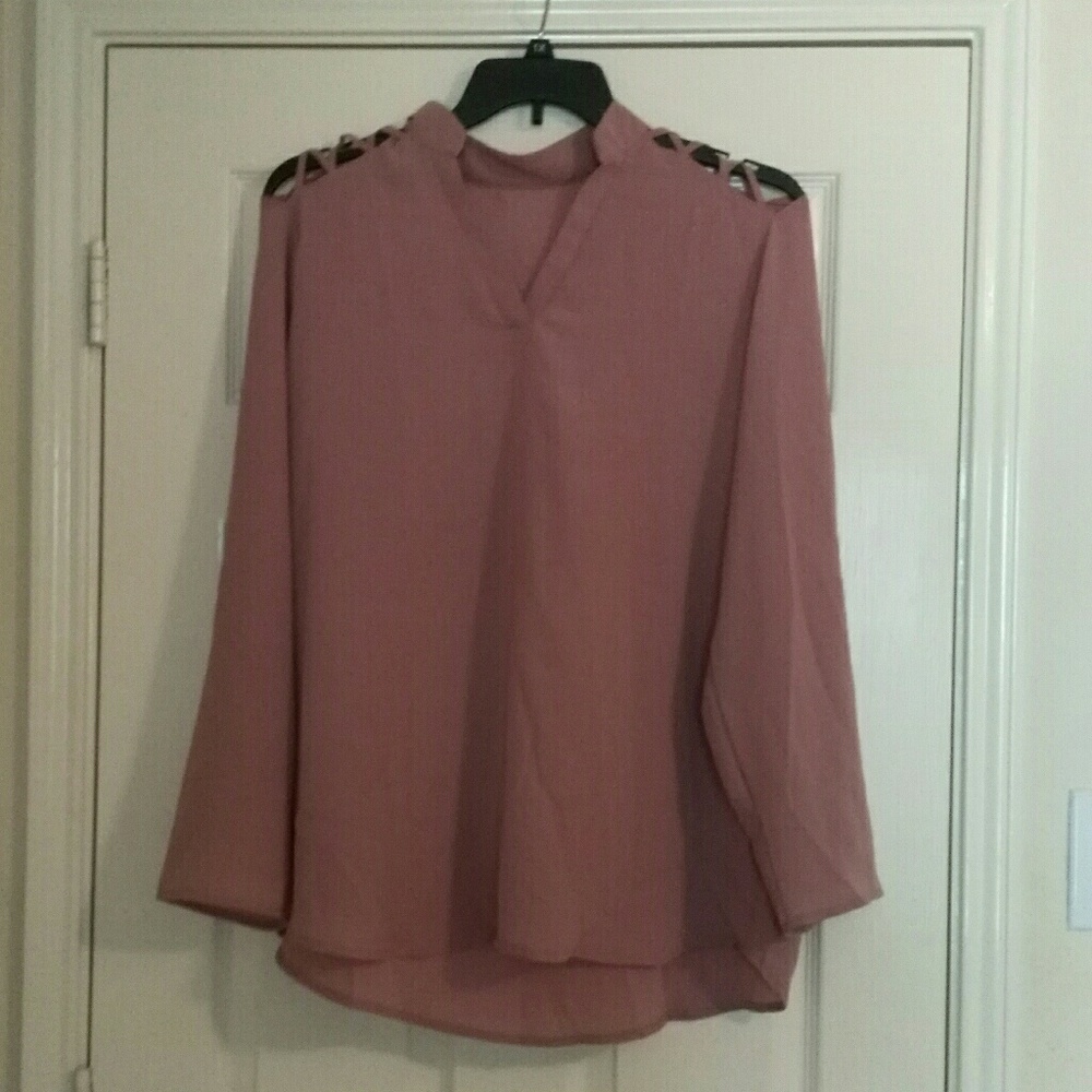 Mauve Cold Shoulder Top