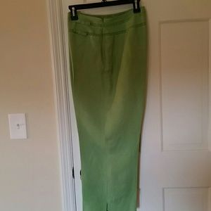 Larry Levine lime green linen slacks