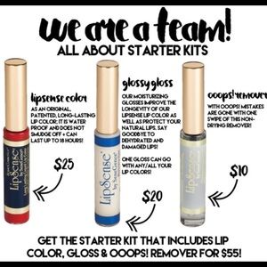 LipSense Starter kit! With free Oops remover!!!
