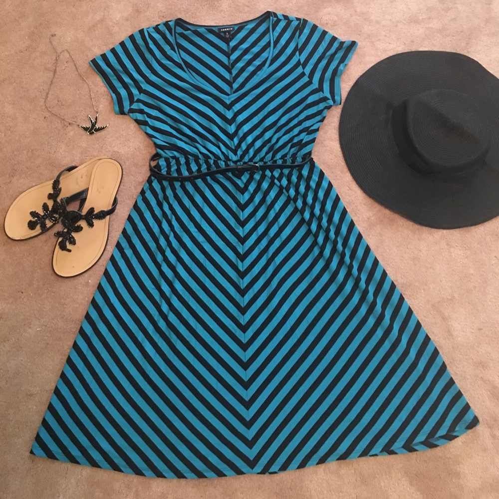 Sky Blue Striped Sundress