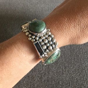 Silver and turquoise bracelet