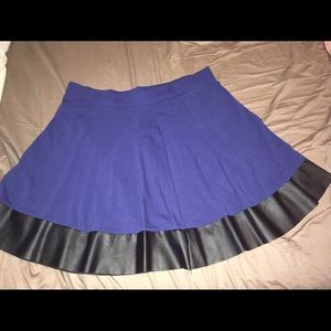 Torrid blue skirt w/ "leather" trim