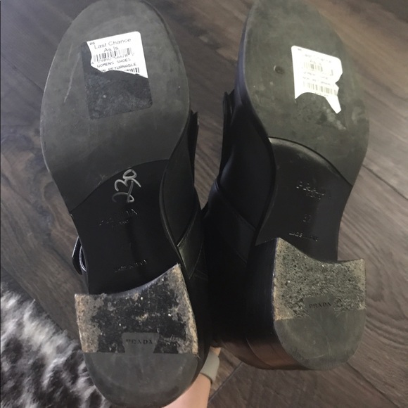 Prada Black Leather Fringe Buckle Boots Sz 37 - Picture 3 of 8