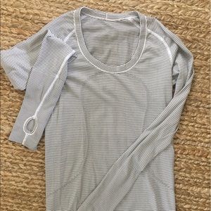White/Black lululemon swiftly tech long sleeve