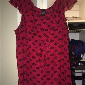 Torrid red tank with lips